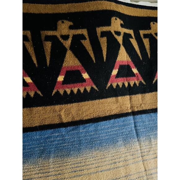 Vtg BIEDERLACK Blanket Throw Western Native Aztec Southwestern Thunderbird Eagle - Picture 14 of 14